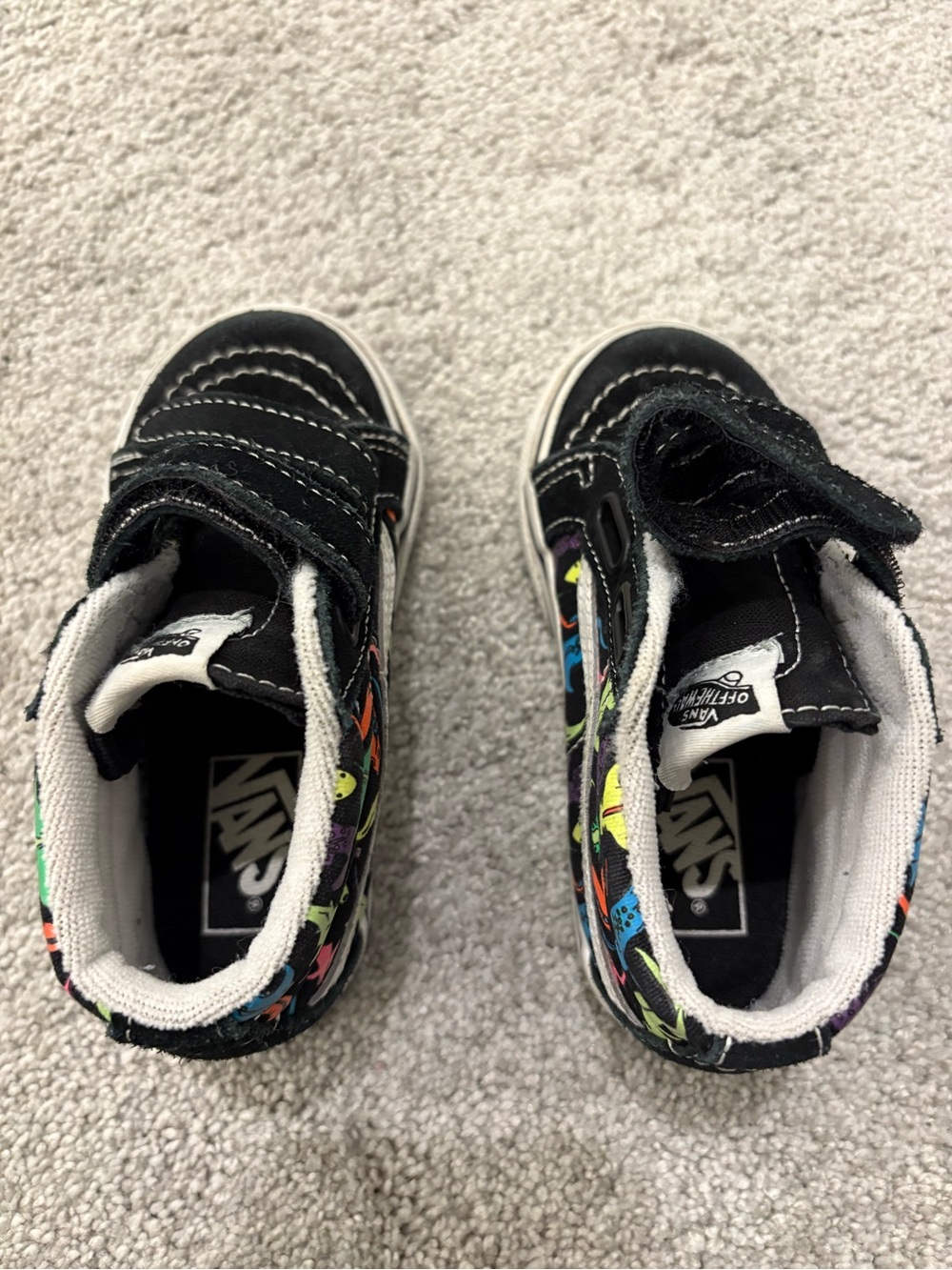 Vans Kids Black High-Top Sneakers with Multicolor Graphic